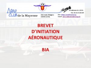 BREVET DINITIATION ARONAUTIQUE BIA Diplme dlivr par lducation