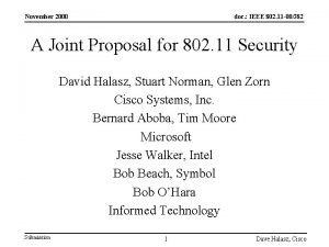 November 2000 doc IEEE 802 11 00382 A