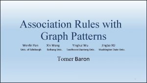 Association Rules with Graph Patterns Wenfei Fan Univ