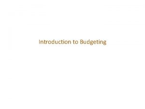 Introduction to Budgeting Management Accounting Systems Cost Accounting