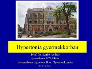 Hypertonia gyermekkorban Prof Dr Szab Andrs egyetemi tanr