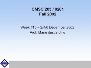 CMSC 203 0201 Fall 2002 Week 15 246