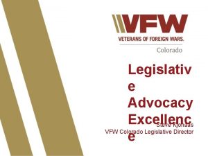 Legislativ e Advocacy Excellenc Steve Kjonaas VFW Colorado