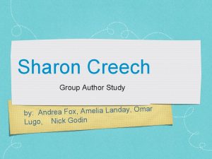 Facts about sharon creech