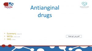 Antianginal drugs Summary Slides 2 6 MCQs Slides