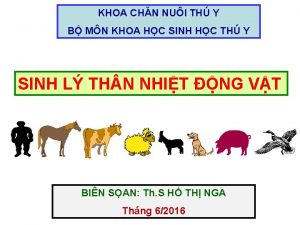 KHOA CHN NUI TH Y B MN KHOA