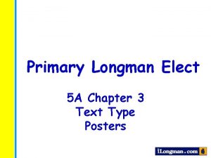 Primary Longman Elect 5 A Chapter 3 Text