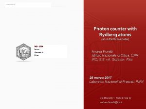 www ino it Photon counter with Rydberg atoms