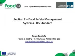 Food Safety Management Systems Section 2 Food Safety