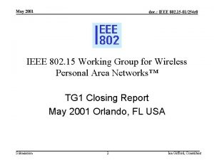 May 2001 doc IEEE 802 15 01254 r