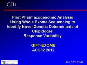 First Pharmacogenomic Analysis Using Whole Exome Sequencing to