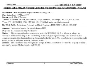 March 2010 doc IEEE 802 15 10 0192