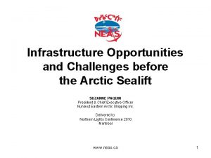 Infrastructure Opportunities and Challenges before the Arctic Sealift