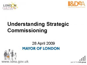 Understanding Strategic Commissioning 28 April 2009 Understanding Strategic