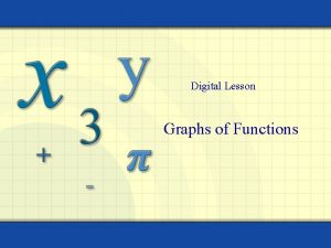 Digital Lesson Graphs of Functions The graph of