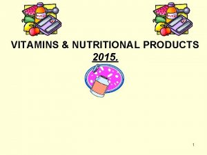 VITAMINS NUTRITIONAL PRODUCTS 2015 1 Dietary Supplements Any