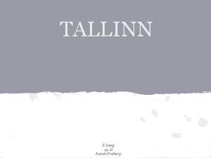 TALLINN 8 loeng 19 l Rando Freiberg Sissejuhatus