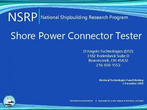 NSRP National Shipbuilding Research Program Shore Power Connector