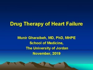 Drug Therapy of Heart Failure Munir Gharaibeh MD