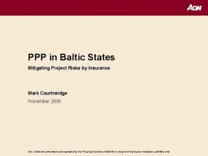 PPP in Baltic States Mitigating Project Risks by