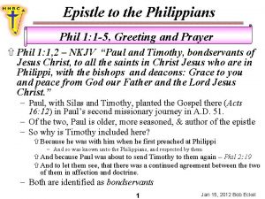 Epistle to the Philippians Phil 1 1 5