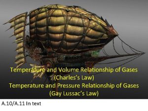 Temperature and Volume Relationship of Gases Charless Law