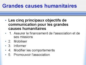Grandes causes humanitaires