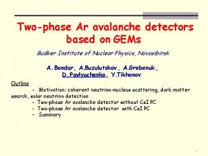 Twophase Ar avalanche detectors based on GEMs Budker