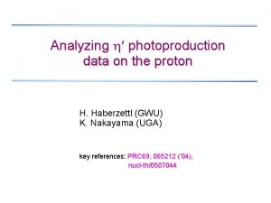 Analyzing photoproduction data on the proton H Haberzettl