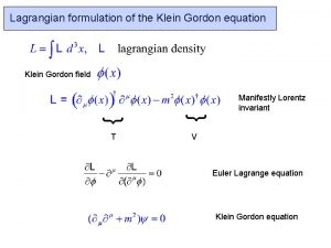 Klein-gordon lagrangian