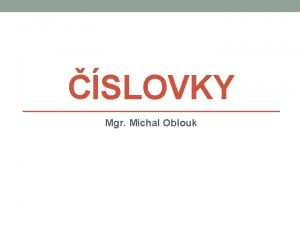 SLOVKY Mgr Michal Oblouk DRUHY SLOVEK URIT oznauj