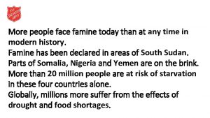 Global Day of Prayer to End Famine Sunday