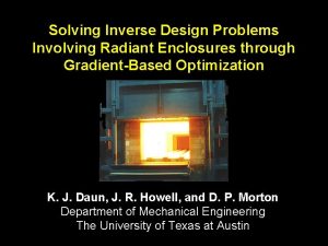 Solving Inverse Design Problems Involving Radiant Enclosures through