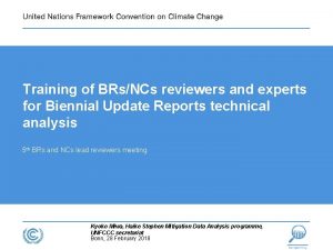 Training of BRsNCs reviewers and experts for Biennial