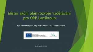 Mstn akn pln rozvoje vzdlvn pro ORP Lankroun