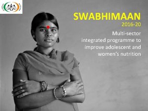 SWABHIMAAN 2016 20 Multisector integrated programme to improve
