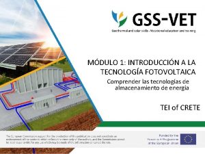 MDULO 1 INTRODUCCIN A LA TECNOLOGA FOTOVOLTAICA Comprender