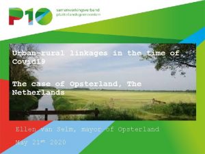 Urbanrural linkages in the time of Covid 19