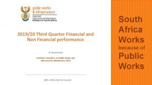 201920 Third Quarter Financial and Non Financial performance