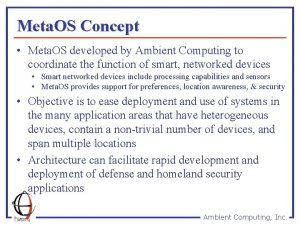 Meta OS Concept Meta OS developed by Ambient