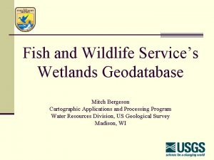 Fish and Wildlife Services Wetlands Geodatabase Mitch Bergeson