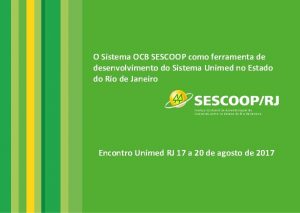 O Sistema OCB SESCOOP como ferramenta de desenvolvimento