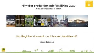 Frnybar produktion och frsljning 2030 Vilka drivmedel har