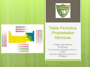 Tabla Peridica Propiedades Atmicas Colegio Agustiniano El Bosque