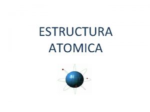 ESTRUCTURA ATOMICA Demcrito V a C introduce el