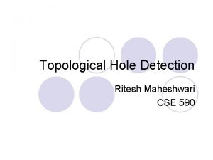Topological Hole Detection Ritesh Maheshwari CSE 590 Paper