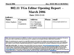 March 2006 doc IEEE 802 11 060420 r