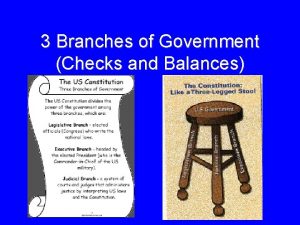 3 Branches of Government Checks and Balances Checks
