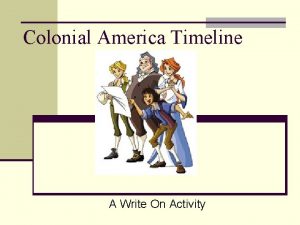 Colonial America Timeline A Write On Activity Colonial