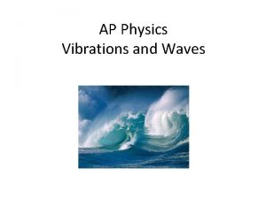 AP Physics Vibrations and Waves Chapter 13 Vibrations